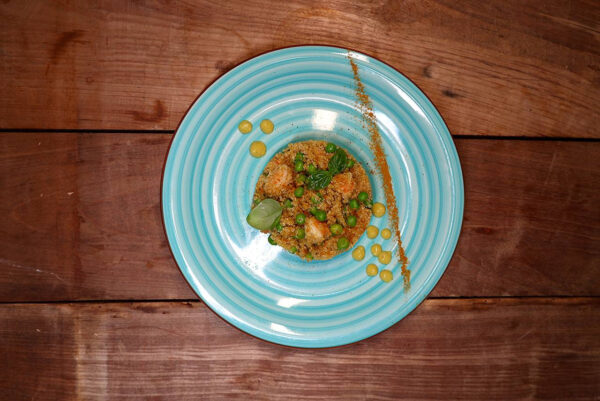 Quinoa mazzancolle, piselli e curry - immagine 2